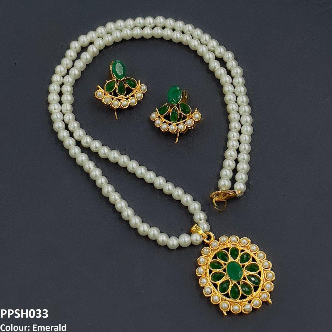PPSH233 FRN Round Flower Pendant Set