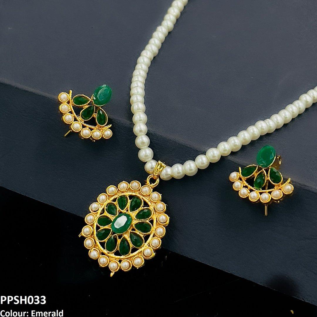 PPSH233 FRN Round Flower Pendant Set