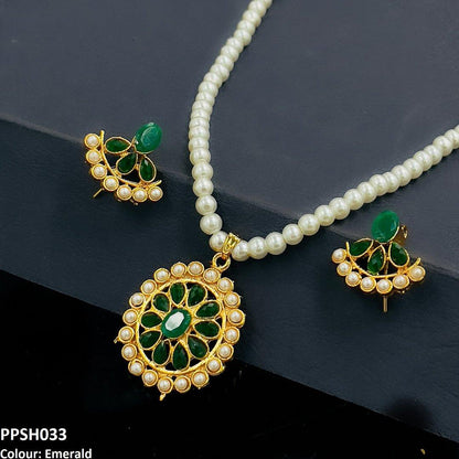 PPSH233 FRN Round Flower Pendant Set