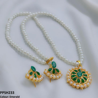 PPSH233 FRN Round Flower Pendant Set