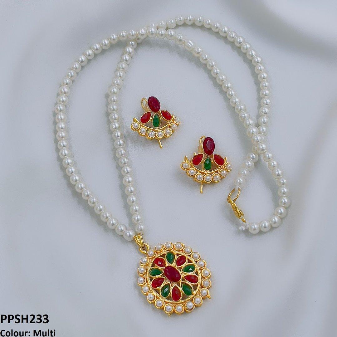 PPSH233 FRN Round Flower Pendant Set