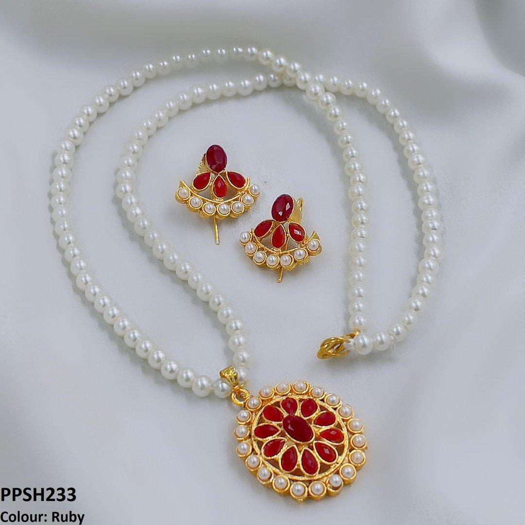 PPSH233 FRN Round Flower Pendant Set