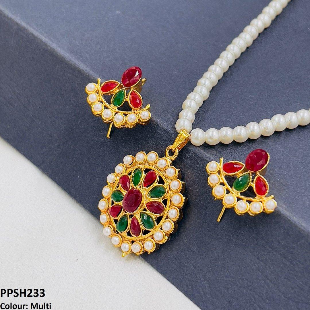 PPSH233 FRN Round Flower Pendant Set