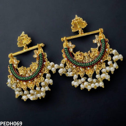 PEDH069 FRN Peacock Ear Drop Pair