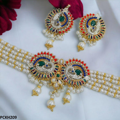 PCKH209 SDQ Leaf Pearl Choker Set