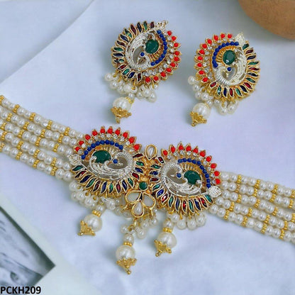 PCKH209 SDQ Leaf Pearl Choker Set