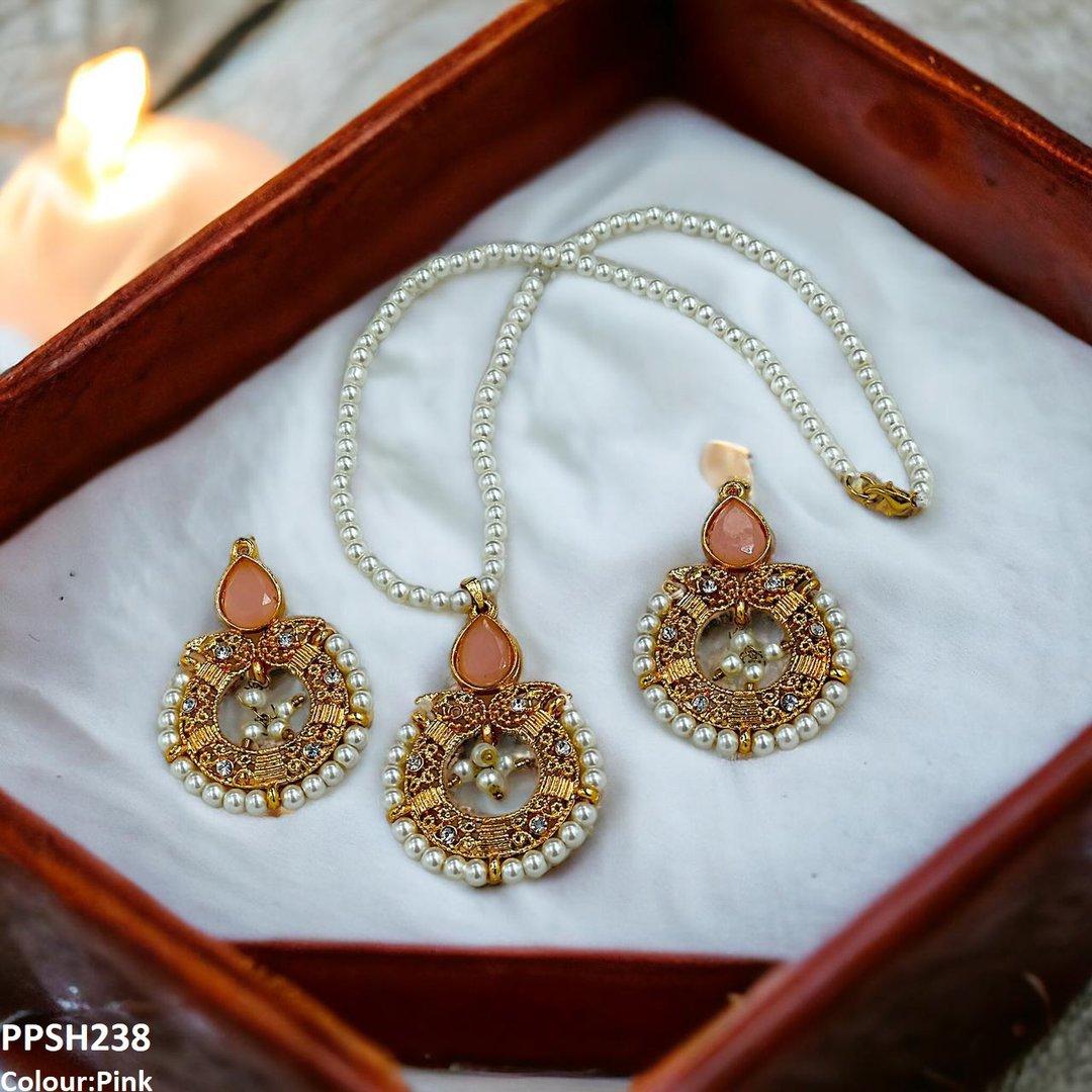 PPSH238 FRN Round/Pear Pendant Set