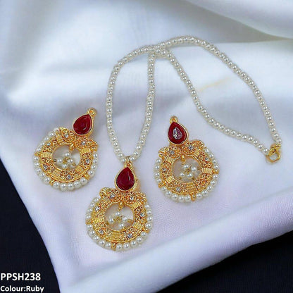 PPSH238 FRN Round/Pear Pendant Set