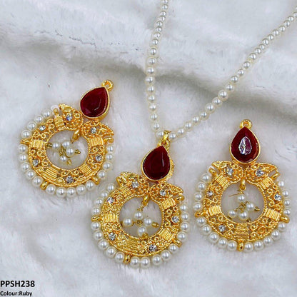 PPSH238 FRN Round/Pear Pendant Set