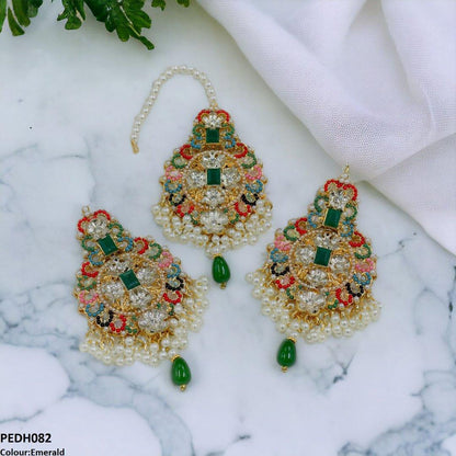 PEDH082 SDQ Flower Pearl Drop Earrings