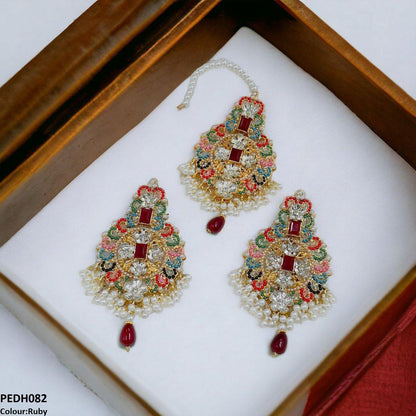 PEDH082 SDQ Flower Pearl Drop Earrings