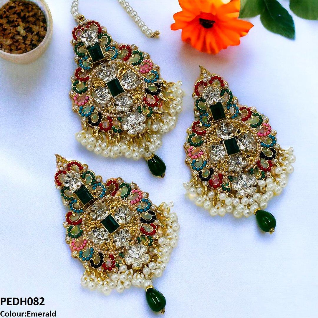 PEDH082 SDQ Flower Pearl Drop Earrings