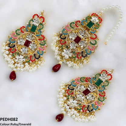 PEDH082 SDQ Flower Pearl Drop Earrings