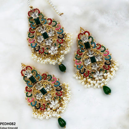 PEDH082 SDQ Flower Pearl Drop Earrings