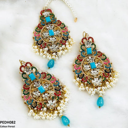 PEDH082 SDQ Flower Pearl Drop Earrings