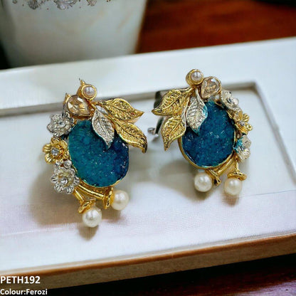 PETH192 SDQ Oval Flower Tops Pair