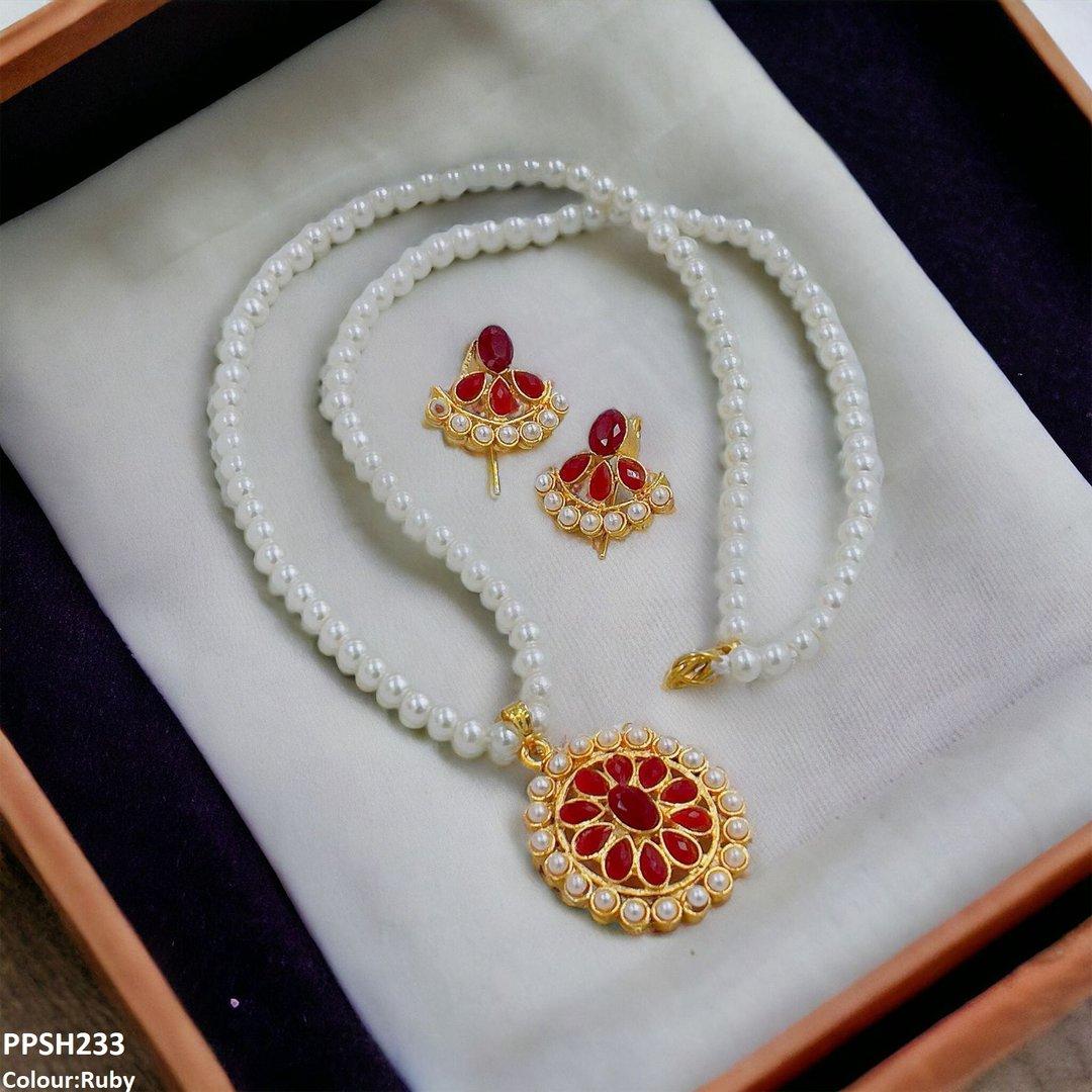 PPSH233 FRN Round Flower Pendant Set