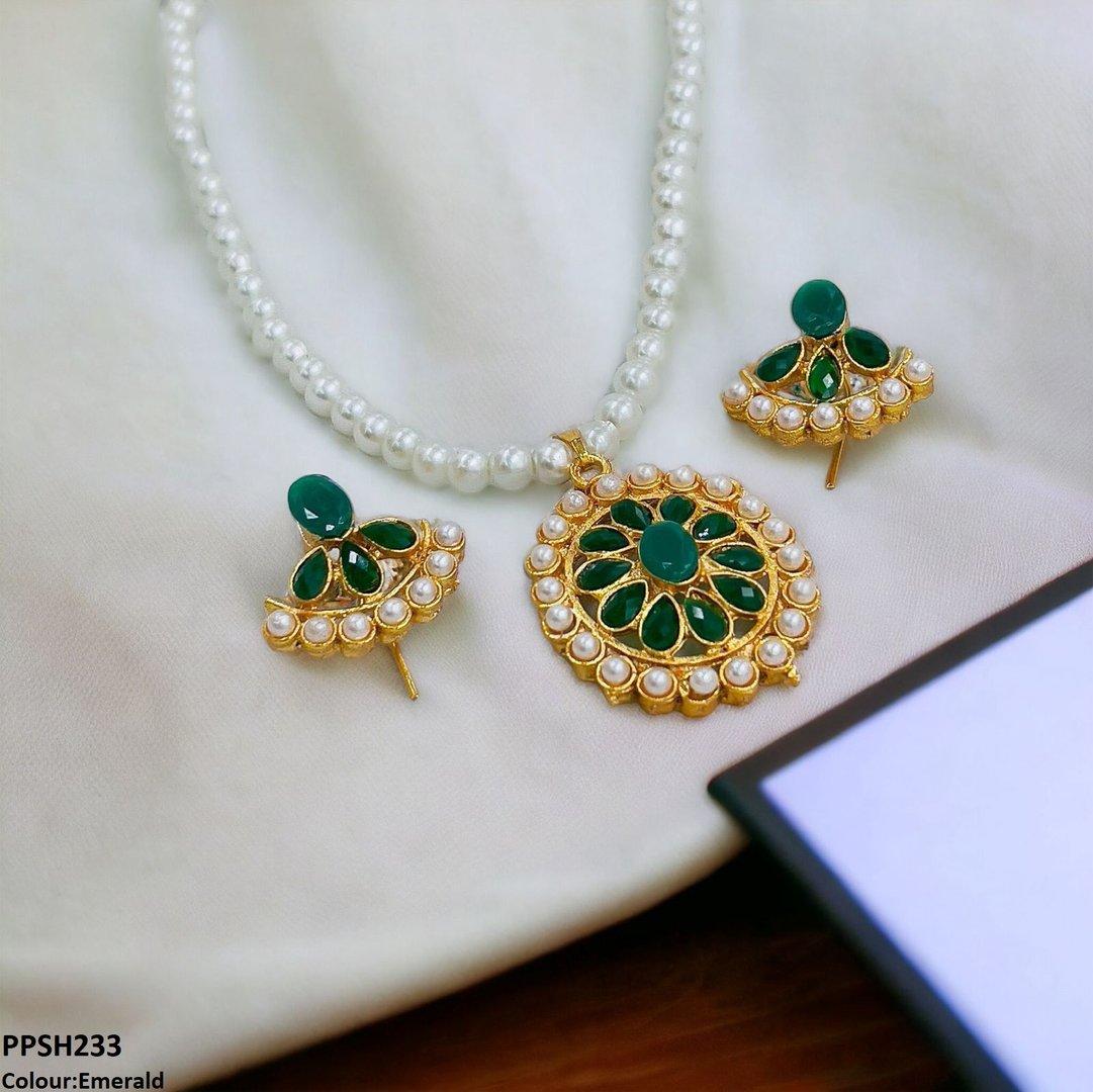PPSH233 FRN Round Flower Pendant Set