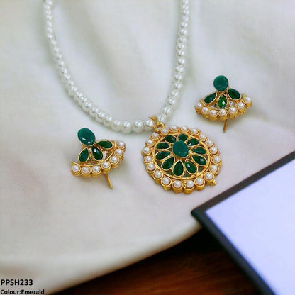 PPSH233 FRN Round Flower Pendant Set