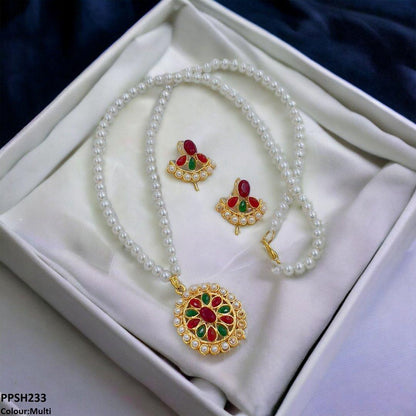 PPSH233 FRN Round Flower Pendant Set