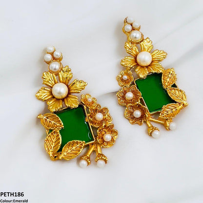 PETH186 FRN Pearl Flower Tops Pair