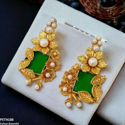 PETH186 FRN Pearl Flower Tops Pair