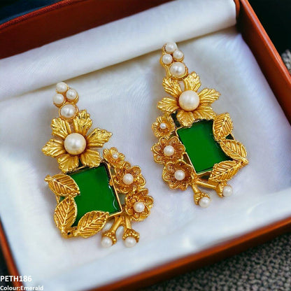 PETH186 FRN Pearl Flower Tops Pair