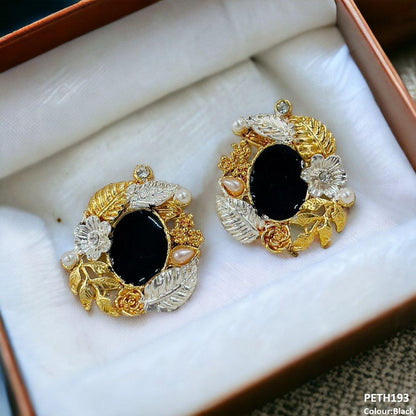 PETH193 SDQ Painted Oval-Leaf Tops Pair