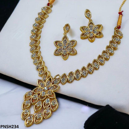 PNSH234 MZM Marquise/Flower Necklace Set