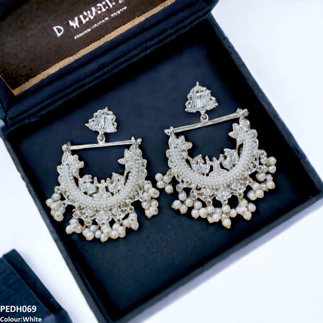 PEDH069 FRN Peacock Ear Drop Pair