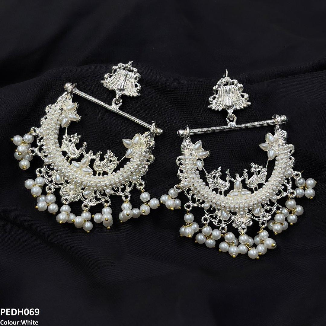 PEDH069 FRN Peacock Ear Drop Pair