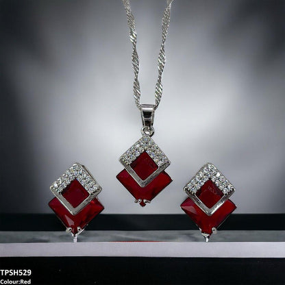 TPSH529 SHJ Square Pendent Set