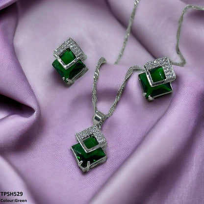 TPSH529 SHJ Square Pendent Set