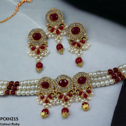 PCKH215 SDQ Oval/Pearl Drop Choker Set