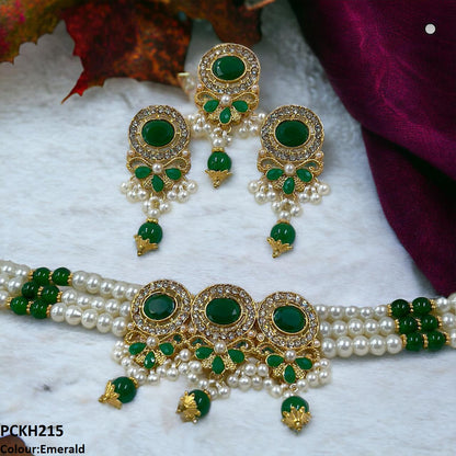 PCKH215 SDQ Oval/Pearl Drop Choker Set