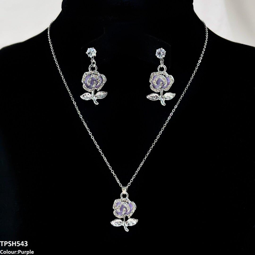 TPSH543 GCQ Flower Pendent Set