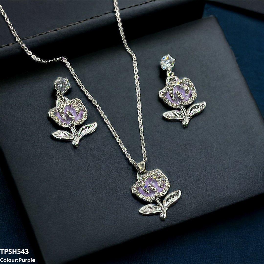TPSH543 GCQ Flower Pendent Set