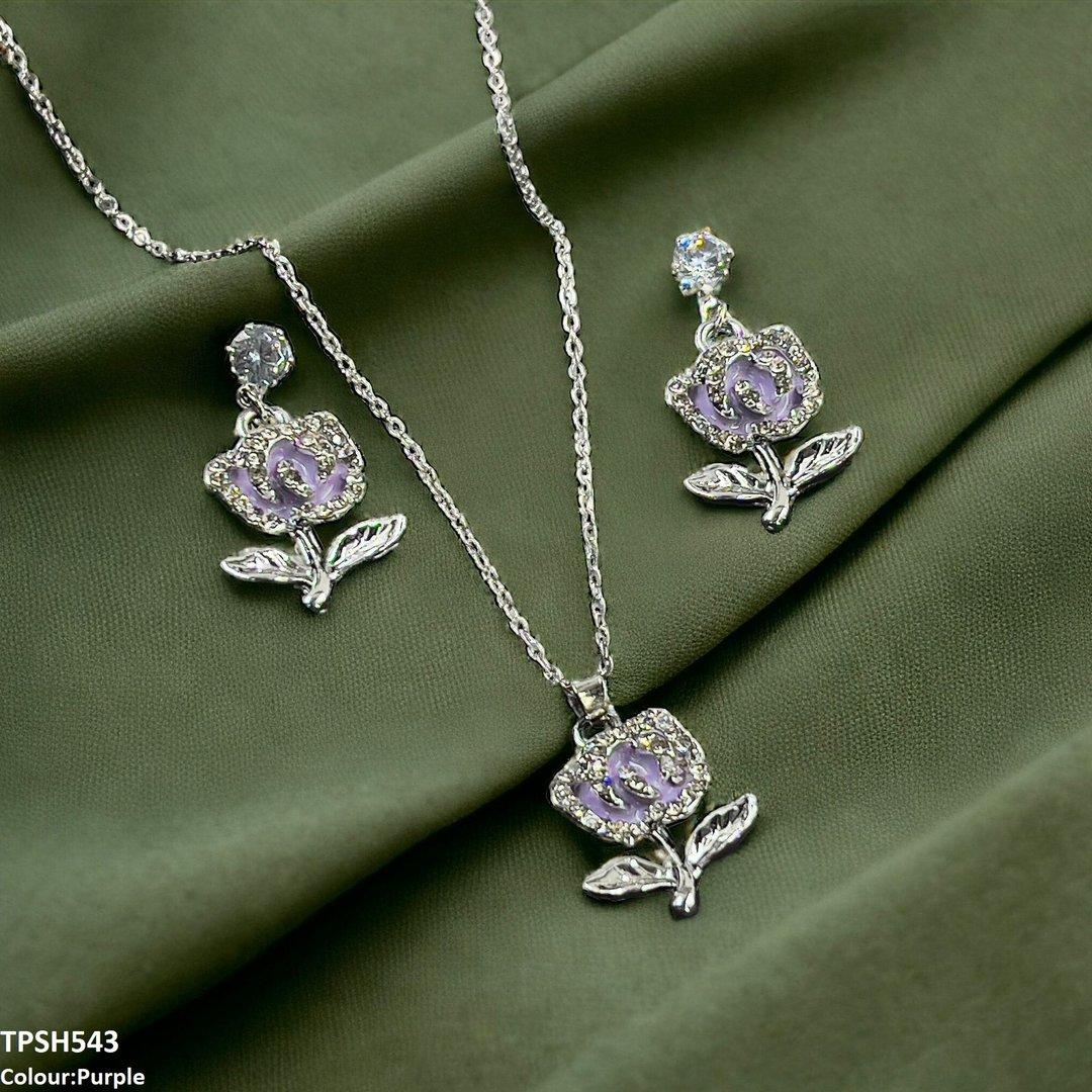 TPSH543 GCQ Flower Pendent Set