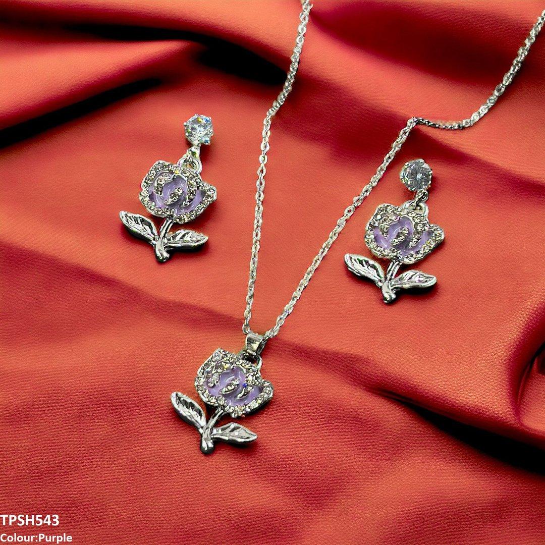 TPSH543 GCQ Flower Pendent Set