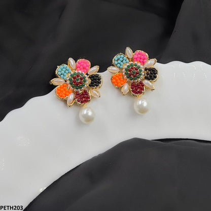 PETH203 MZM Flower Pearl Tops Pair