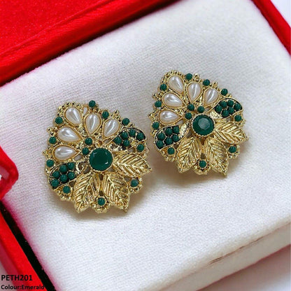 PETH201 MZM Leaf Pearl Tops Pair