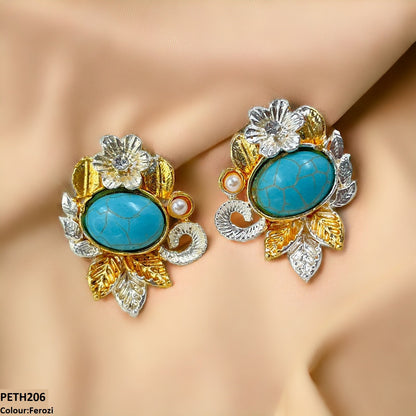 PETH206 SDQ Oval Flower Tops Pair