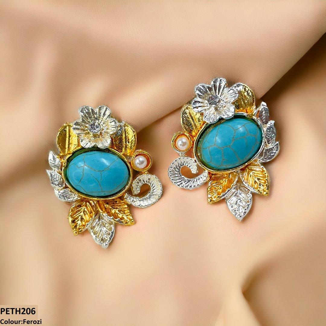 PETH206 SDQ Oval Flower Tops Pair