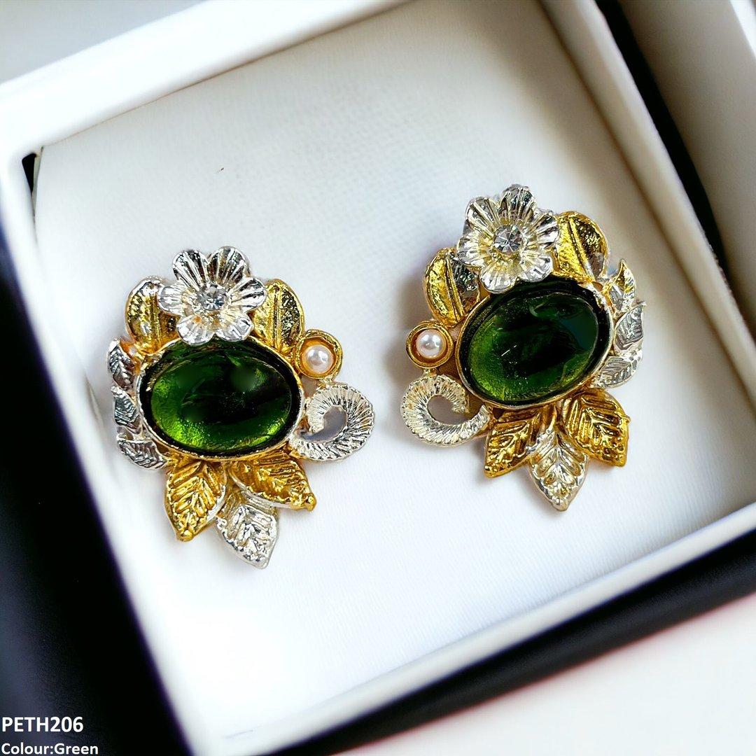 PETH206 SDQ Oval Flower Tops Pair