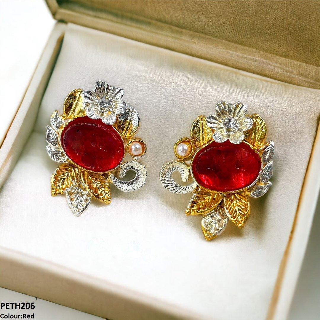 PETH206 SDQ Oval Flower Tops Pair