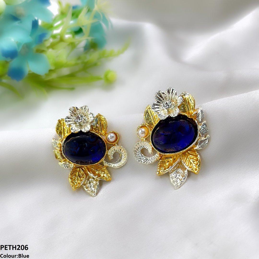 PETH206 SDQ Oval Flower Tops Pair