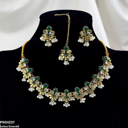 PNSH237 SDQ Tear/Flower Necklace Set