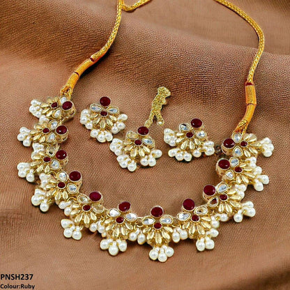 PNSH237 SDQ Tear/Flower Necklace Set