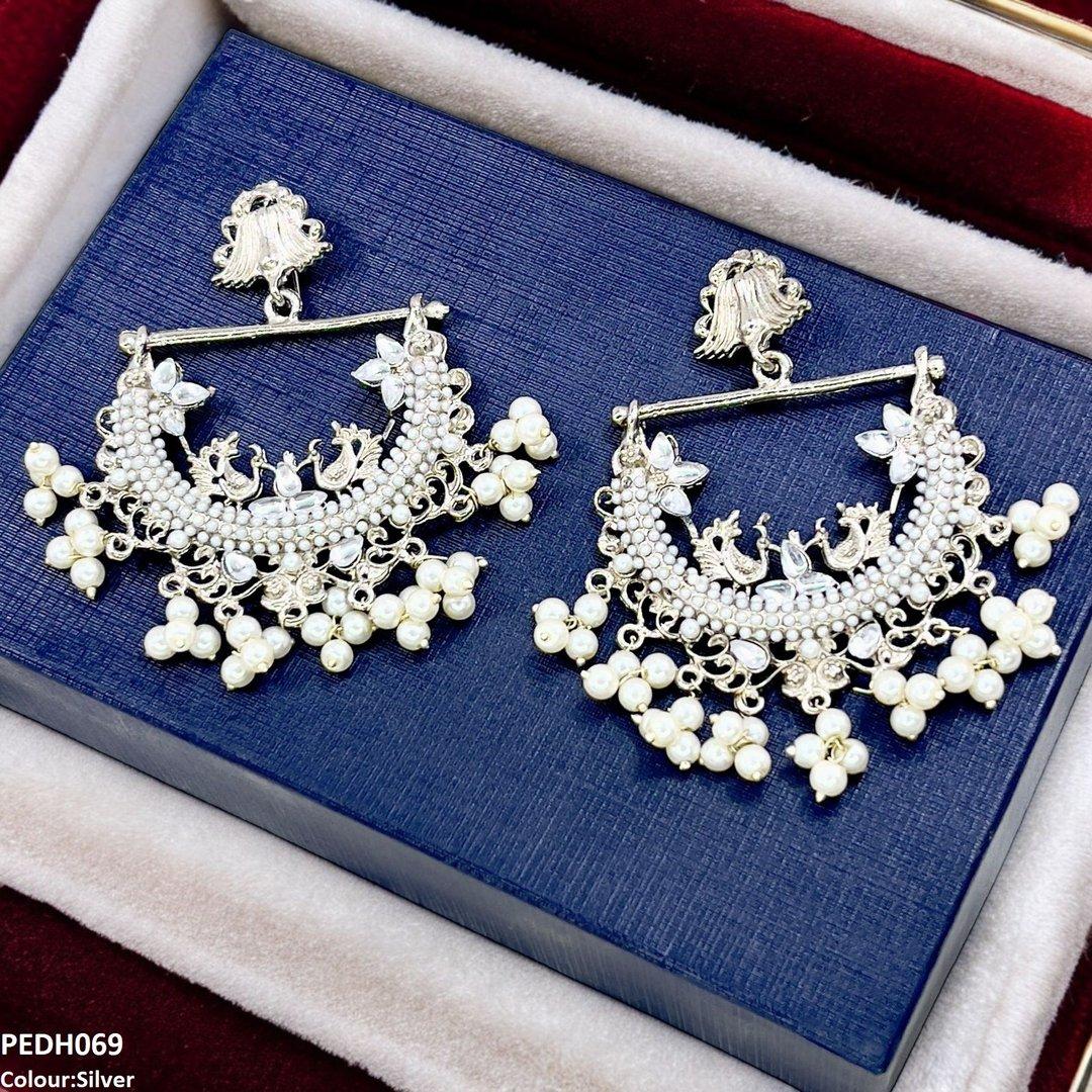 PEDH069 FRN Peacock Ear Drop Pair