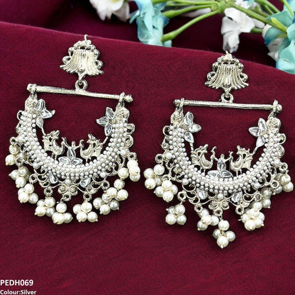 PEDH069 FRN Peacock Ear Drop Pair